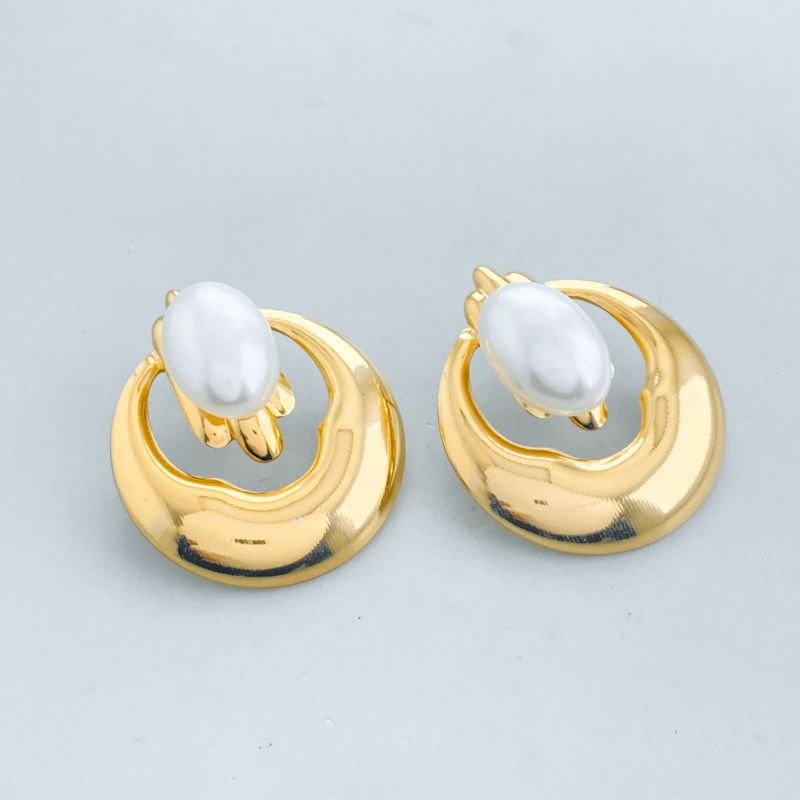 Brinco Bijuteria Redondo Pérola Médio