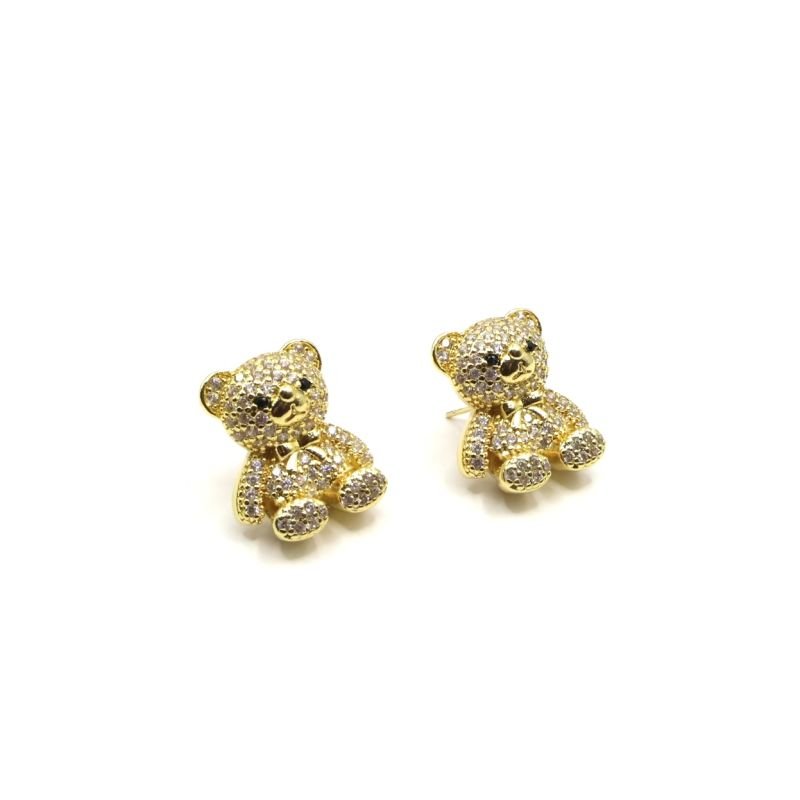 Brinco Bijuteria Urso Cravejado