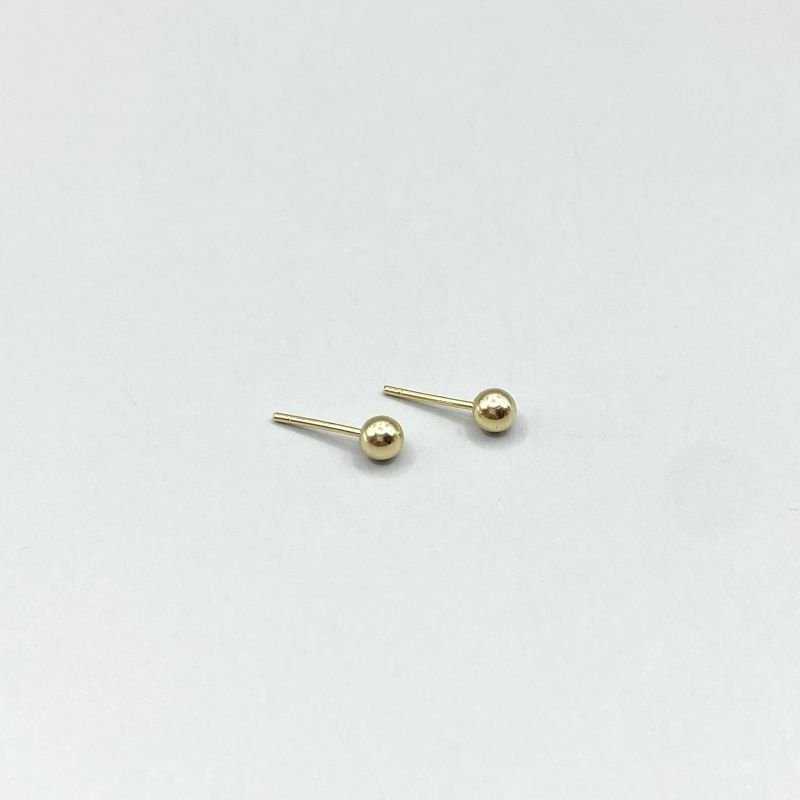 Brinco Folheado Bolinha Lisa 3mm Pequeno Minimalista