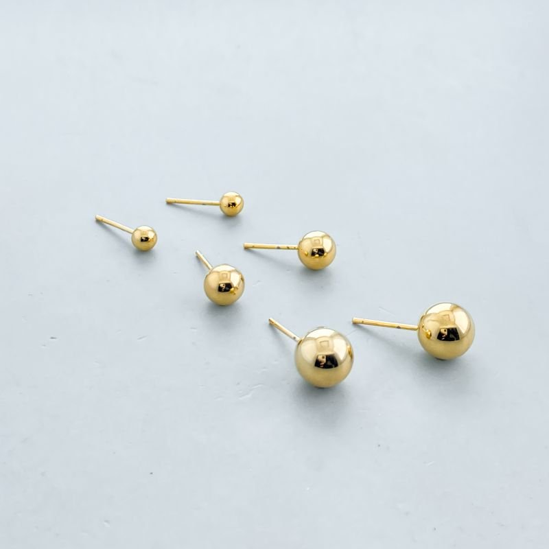 Brinco Folheado Kit 3 Bolas Lisas