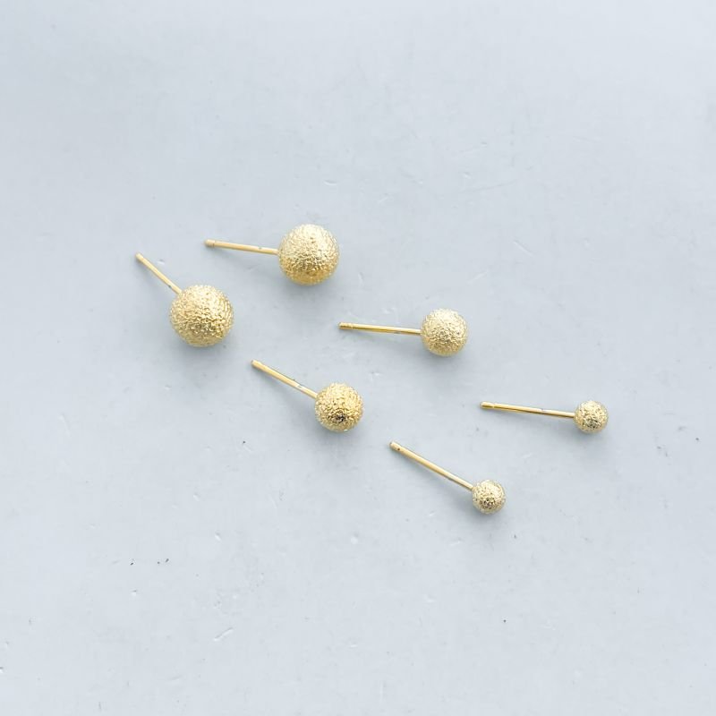 Brinco Folheado Kit com 3 Bolas Foscas