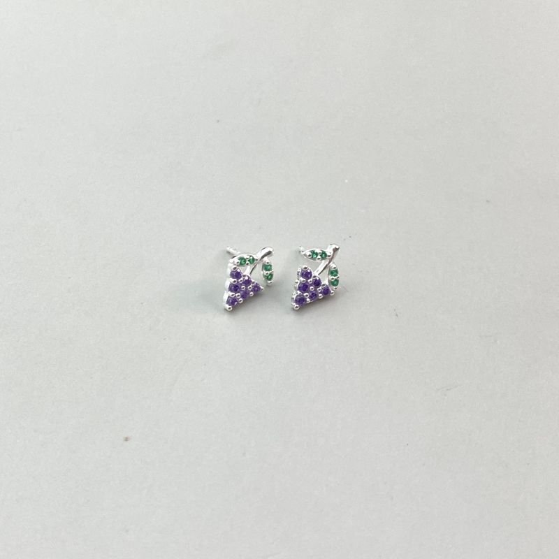 Brinco Prata925 Cacho de Uvas com Zircônias Pequeno