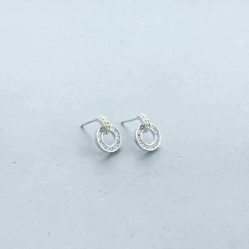 Brinco Prata925 Circulo Cravejado Pequeno Base com Mini Pérolas Delicado