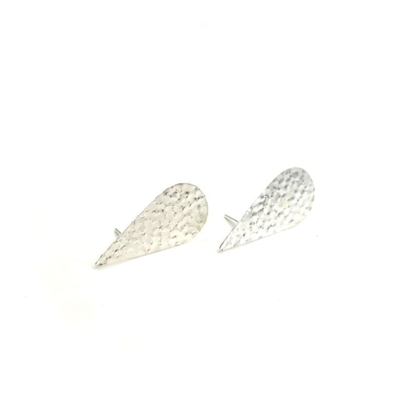 Brinco Prata925 Gota Lisa Bolinhas Amassadas