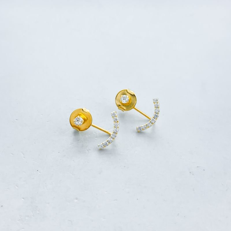 Brinco Semijoia Ear Jacket com 8 Zircônias