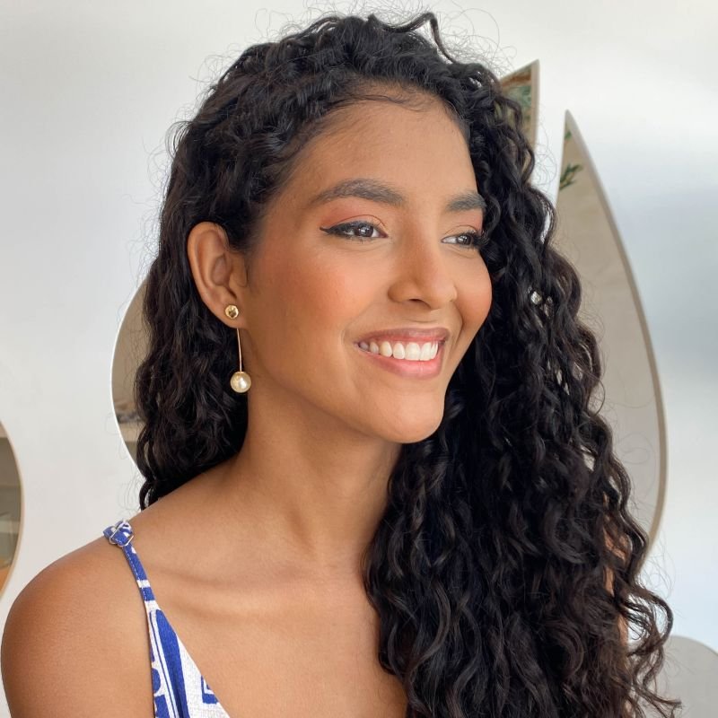 Brinco Semijoia Grande Liso Traço Passante Base Lisa Pino Pérola