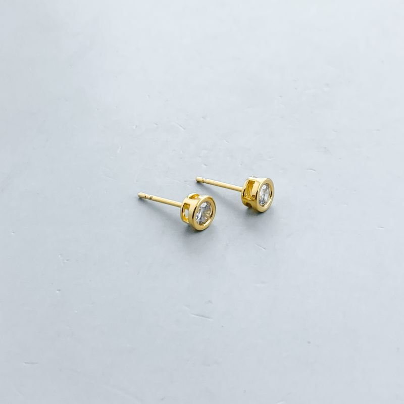 Brinco Semijoia Ponto De Luz Borda Lisa