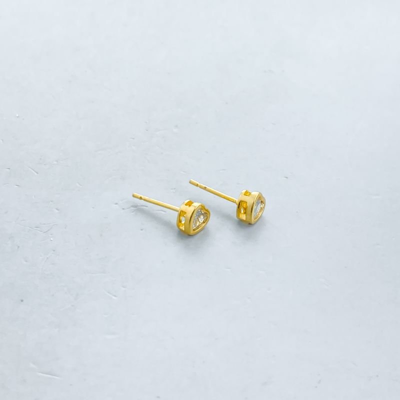 Brinco Semijoia Zircônia Coração Com Borda