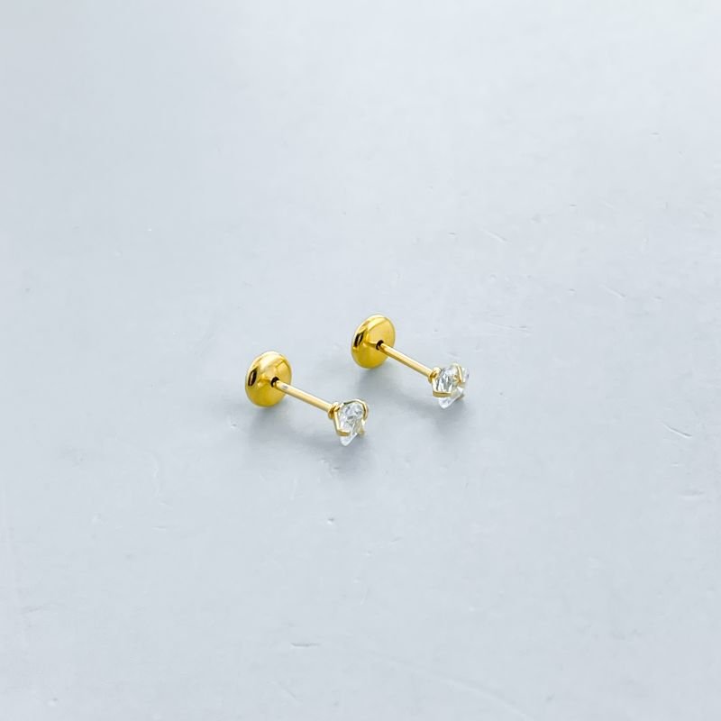 Brinco Semijoia Zircônia Coração Mini 3 Garras