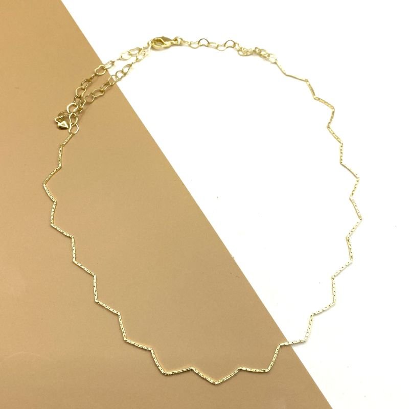 Choker Semijoia Veneziana Zig Zag