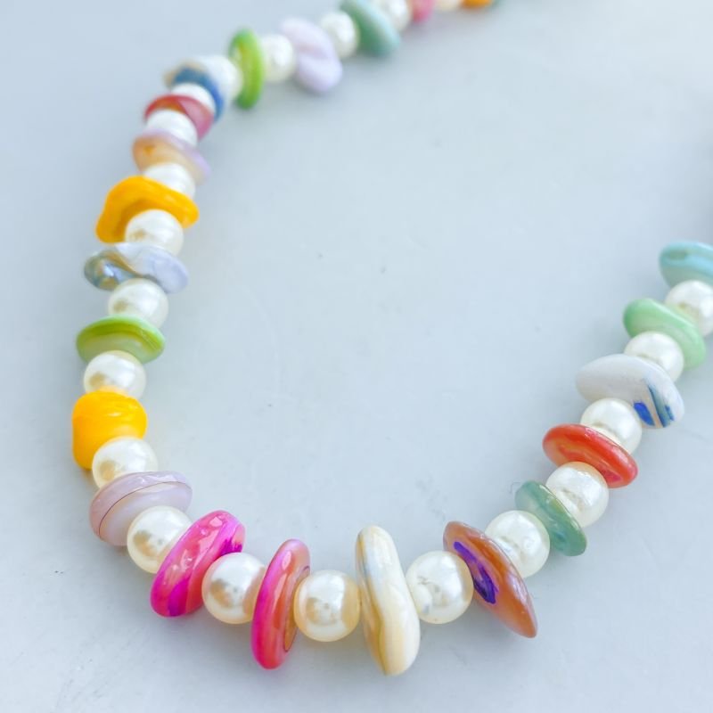 Colar Banho Diamante Choker Pedras Cascalhos e Pérolas