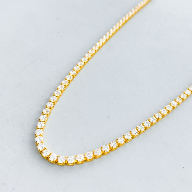 Colar Banho Diamante Choker Riviera Fina