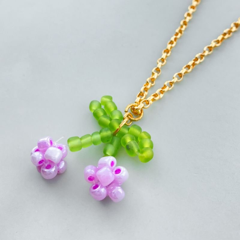 Colar Banho Diamante Elos Cereja Micangas