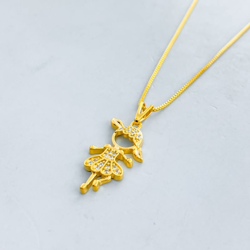 Colar Banho Diamante Menina Cravejada