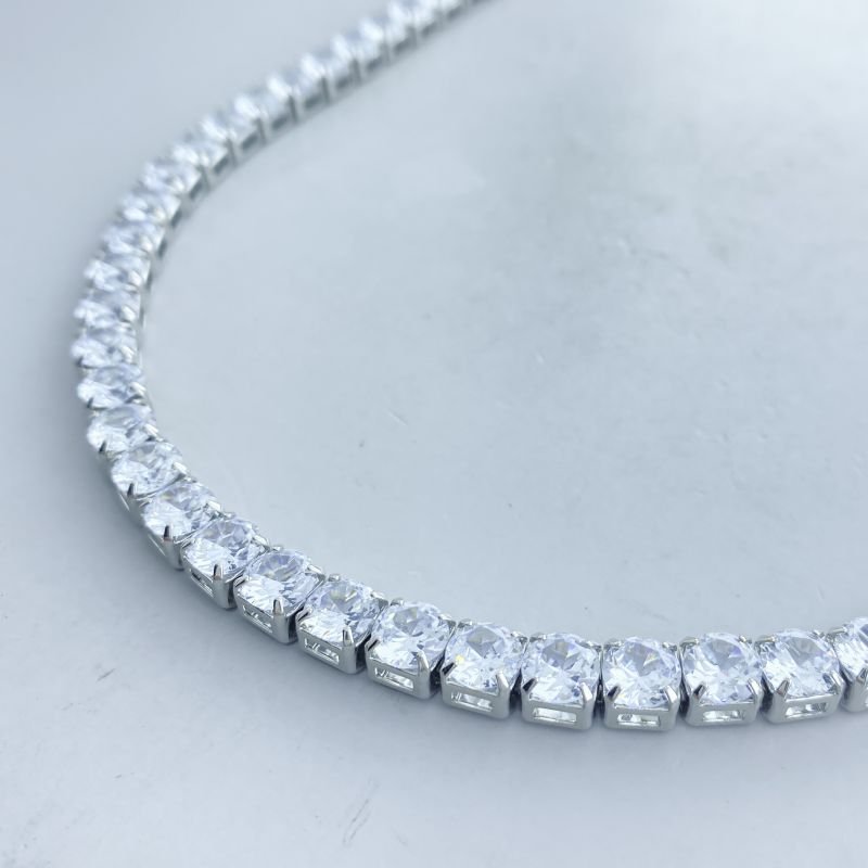 Colar Banho Diamante Riviera Pedras Médias