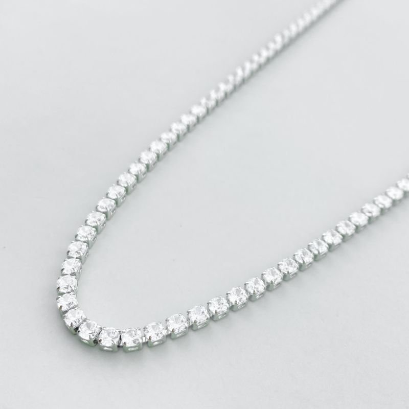 Colar Banho Ouro Branco Chocker Riviera com Extensor