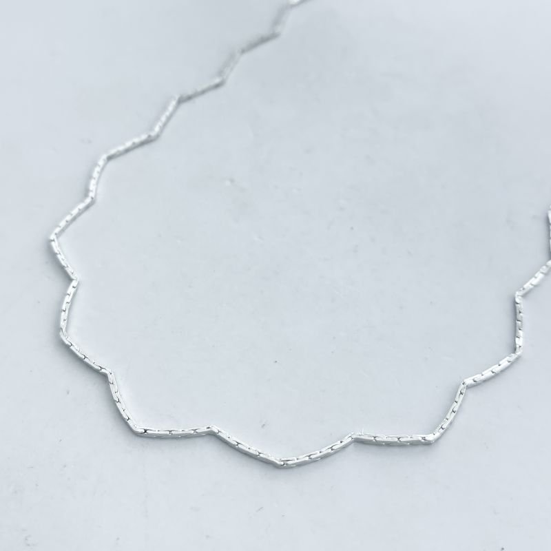Colar Banho Ouro Branco Choker Veneziana Zig Zag