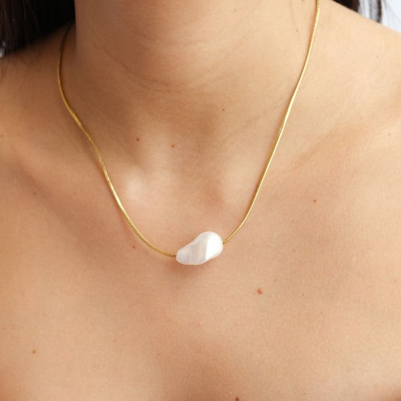 Colar Bijuteria Choker Malha Pérola