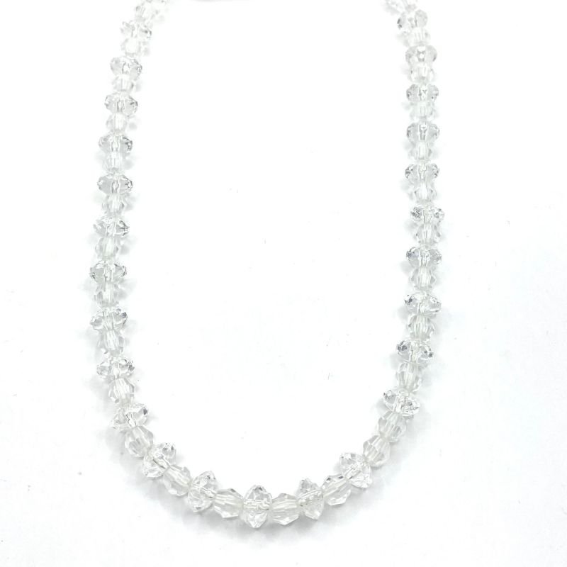 Colar Bijuteria Choker Miçangas Transparentes