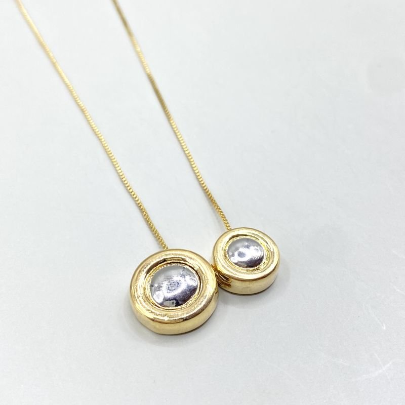 Colar Bijuteria com 2 Formas Redondas com Borda Match de Banho