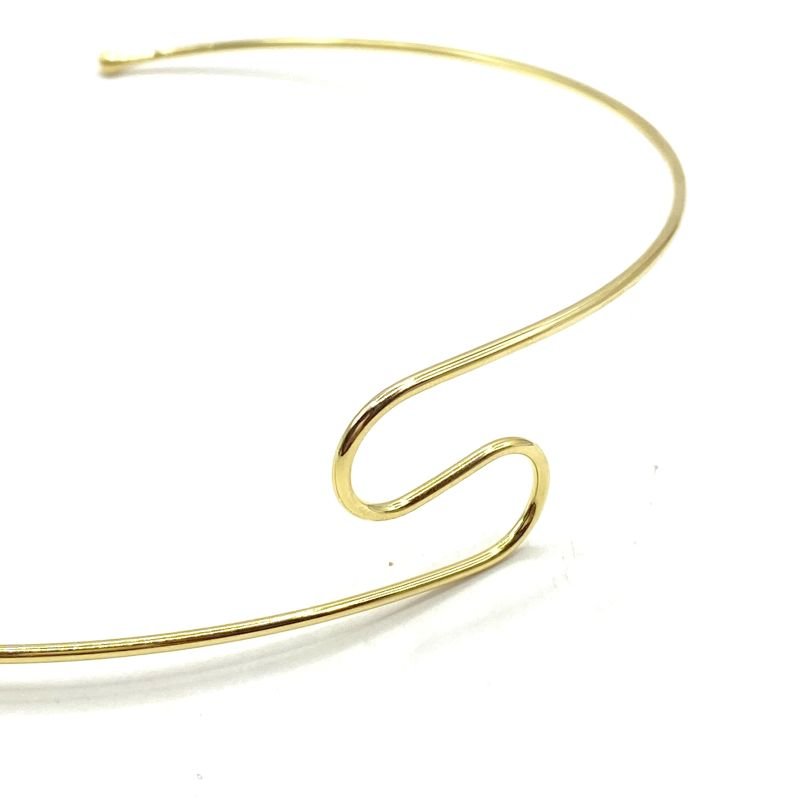 Colar Folheado Choker Aro Ondulado Aberto