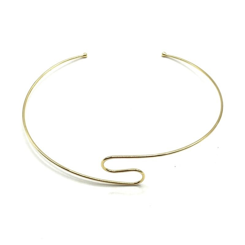Colar Folheado Choker Aro Ondulado Aberto
