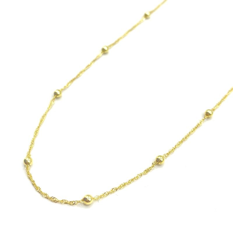 Colar Folheado Choker Bolinhas Singapura