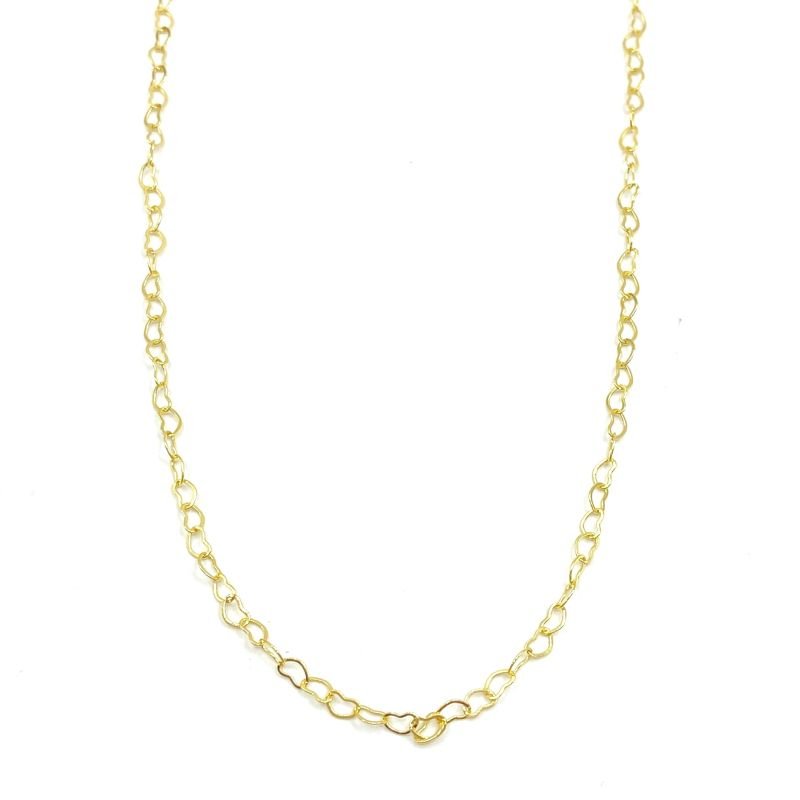 Colar Folheado Choker Elos Corações Vazados
