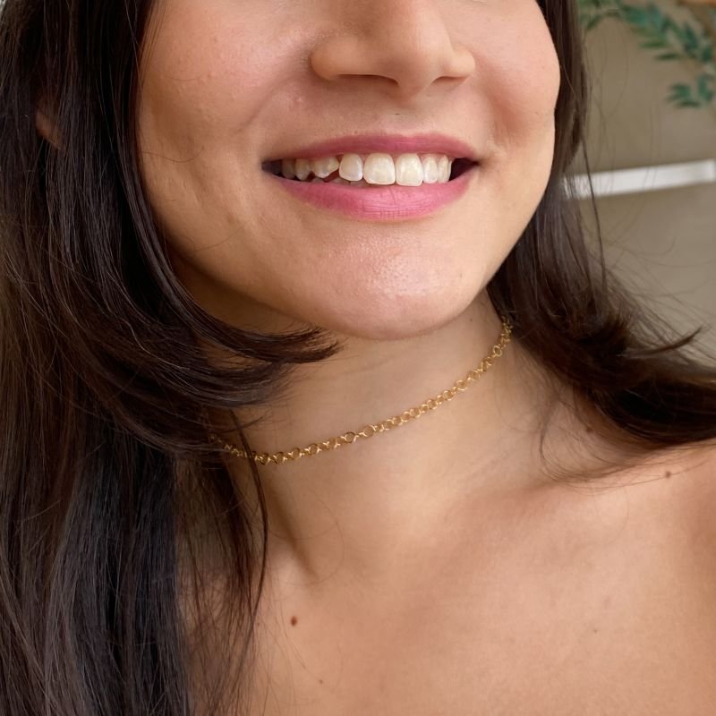 Colar Folheado Choker Elos Portugues