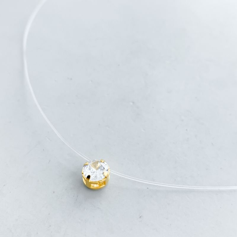 Colar Folheado Nylon Ponto De Luz