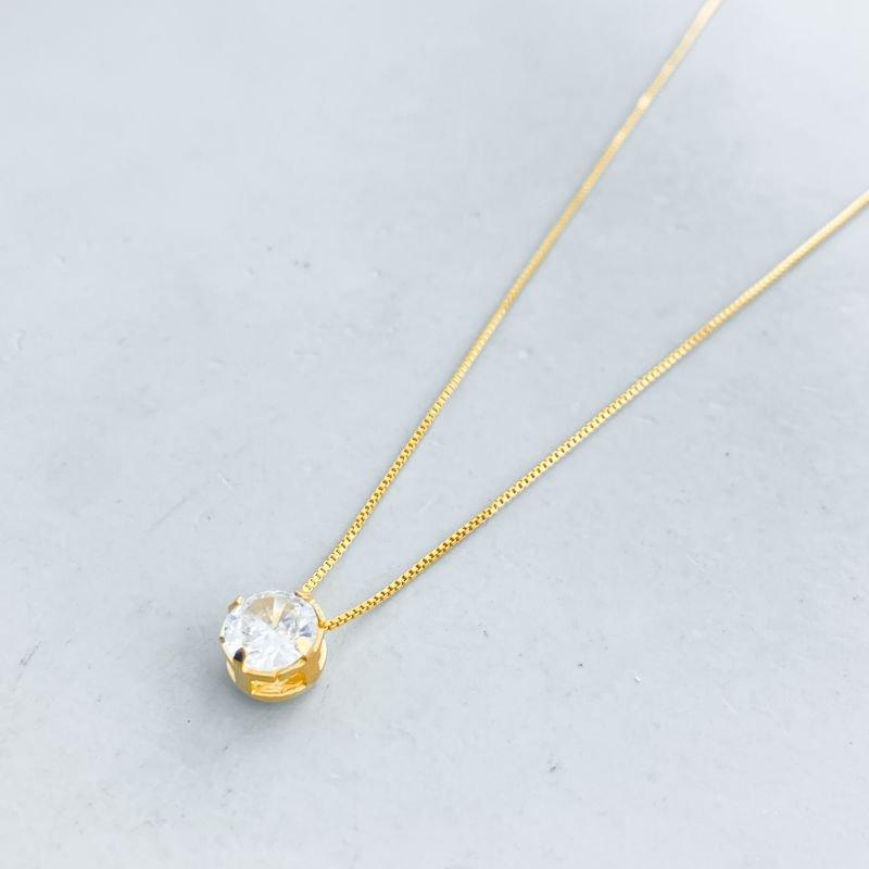 Colar Folheado Ponto De Luz 4 Garras