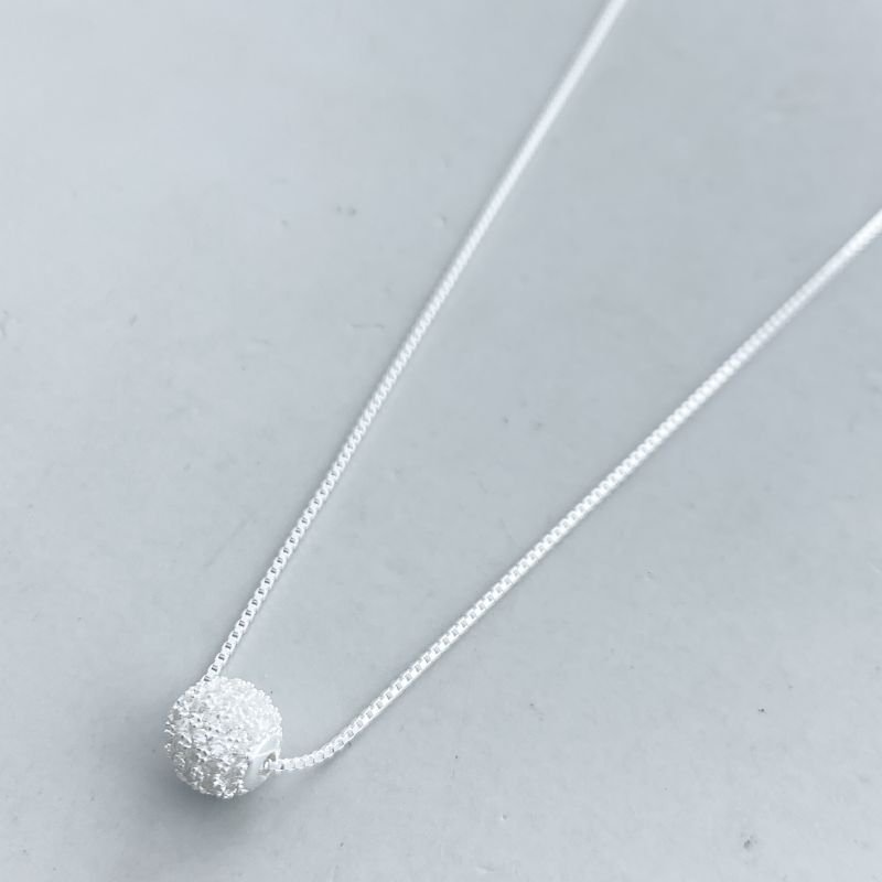 Colar Prata925 Bola Cravejada Zircônia Delicado