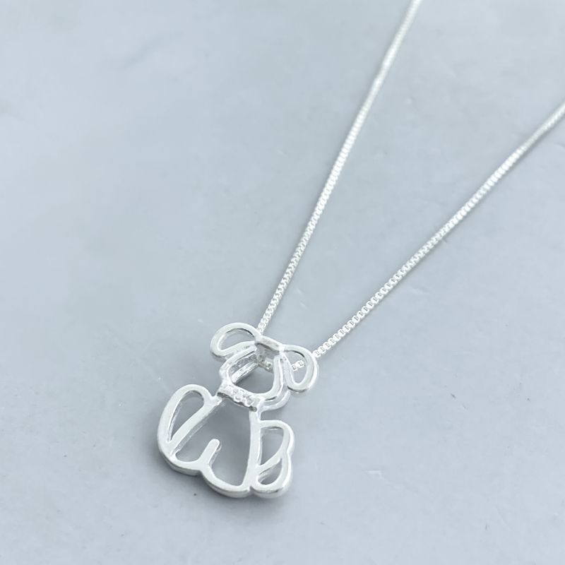 Colar Prata925 Liso Pet Cachorro Vazado