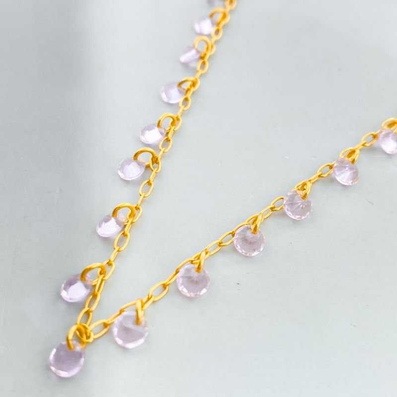 Colar Semijoia Choker 20 Pedrinhas 10cm Extensor