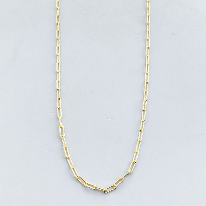 Colar Semijoia Choker com Elos Clássicos Alongado Fino