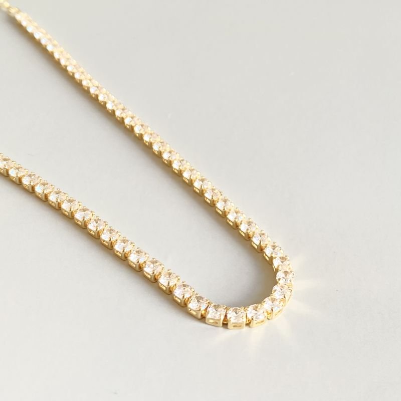 Colar Semijoia Choker Riviera Zircônias Delicado