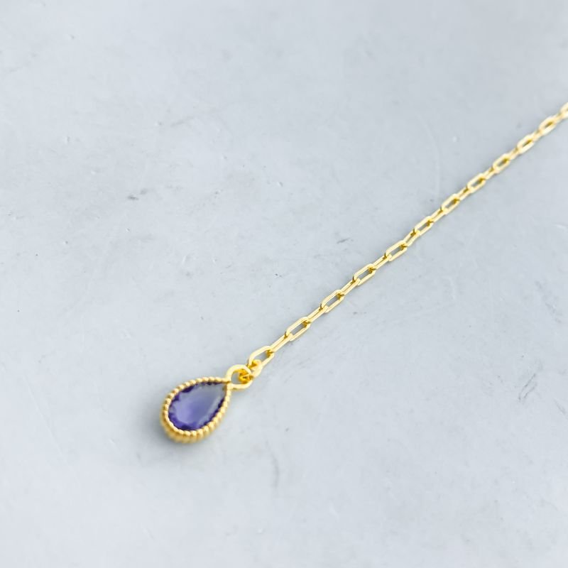 Colar Semijoia Gravatinha Pedra com 2 Gotas