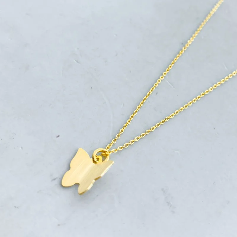 Colar Semijoia Liso Borboleta