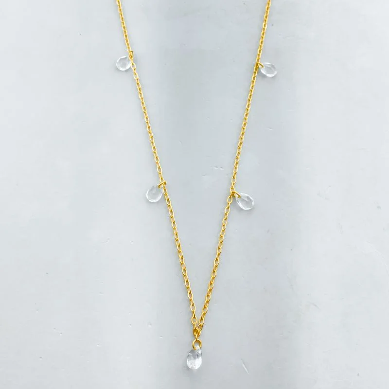 Colar Semijoia Longo Pedras 7 Gotas