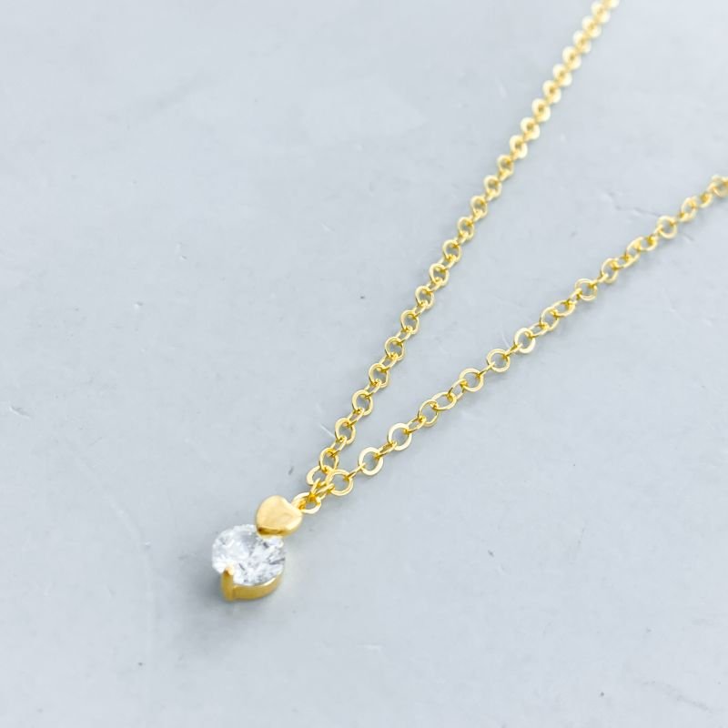 Colar Semijoia Pedra Base Coração Liso