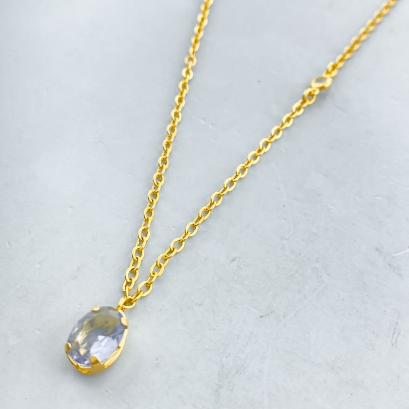 Colar Semijoia Pedra Oval 1 Pedrinha de Zirconia 5cm de Extensor