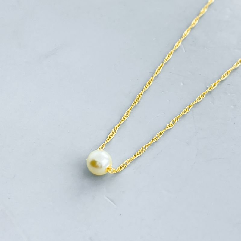 Colar Semijoia Pérola Corrente Singapura