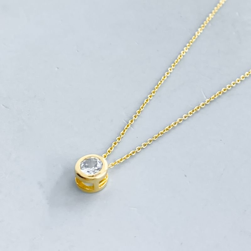 Colar Semijoia Ponto De Luz Menor Borda Lisa