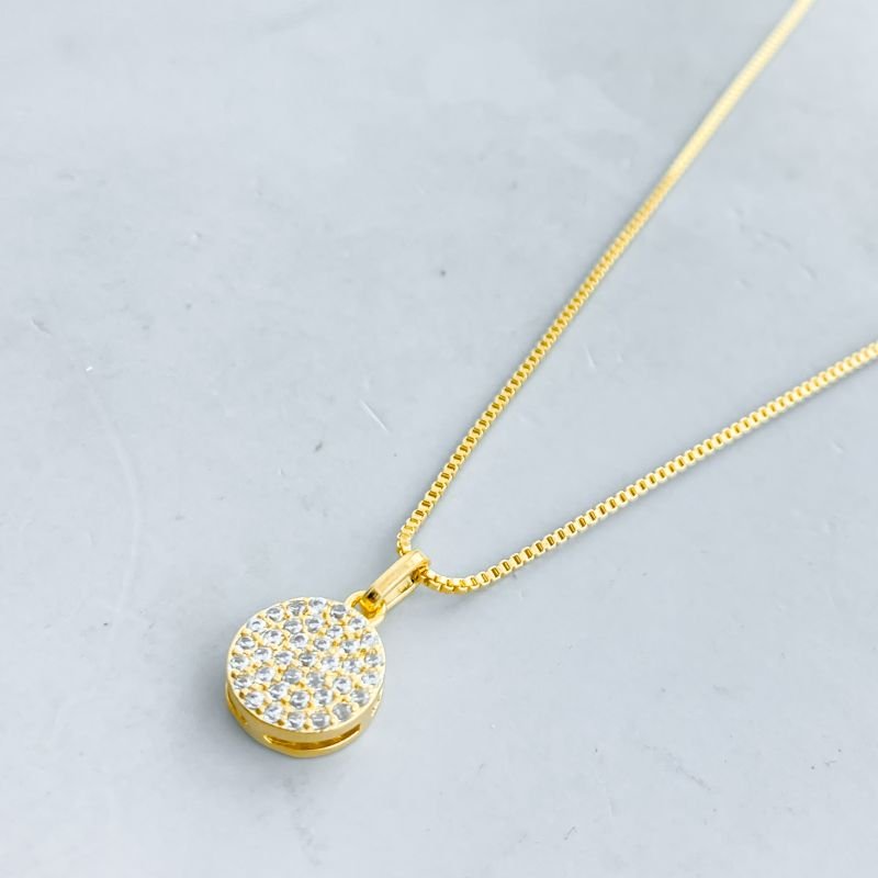 Colar Semijoia Redondo Cravejado