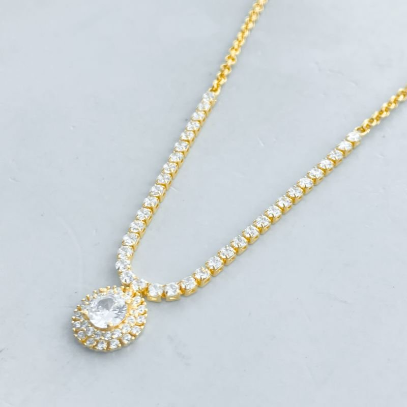 Colar Semijoia Riviera Redondo Zircônia