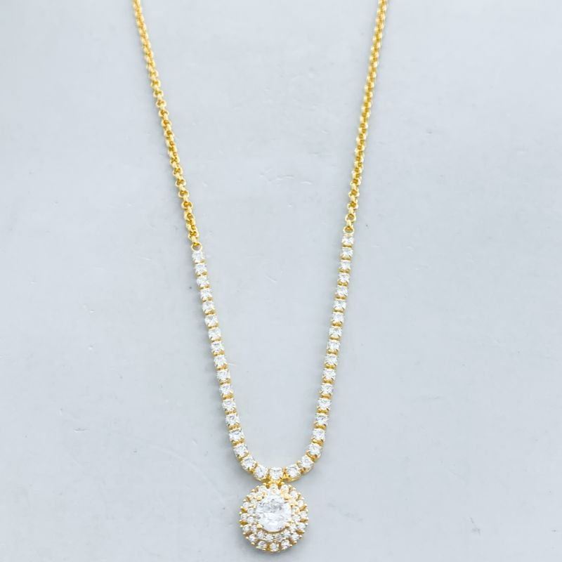 Colar Semijoia Riviera Redondo Zircônia