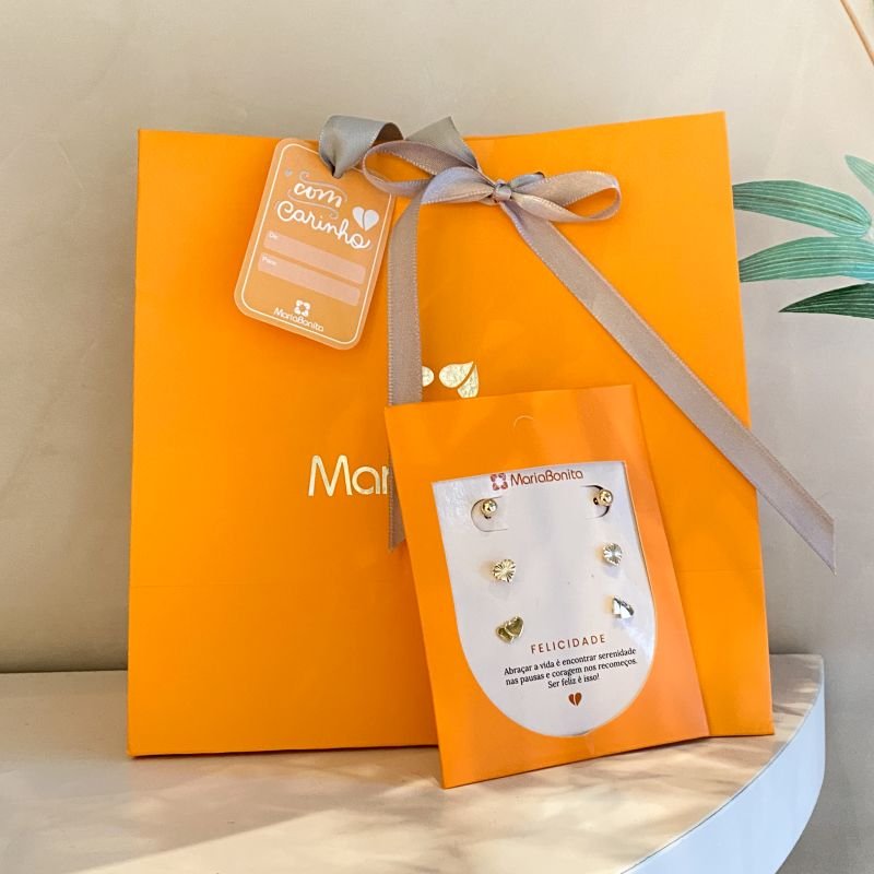 Combo Cartela Brinco Banho Bijuteria Pequeno Kit com 3 Liso Bolinha Coração Duplo