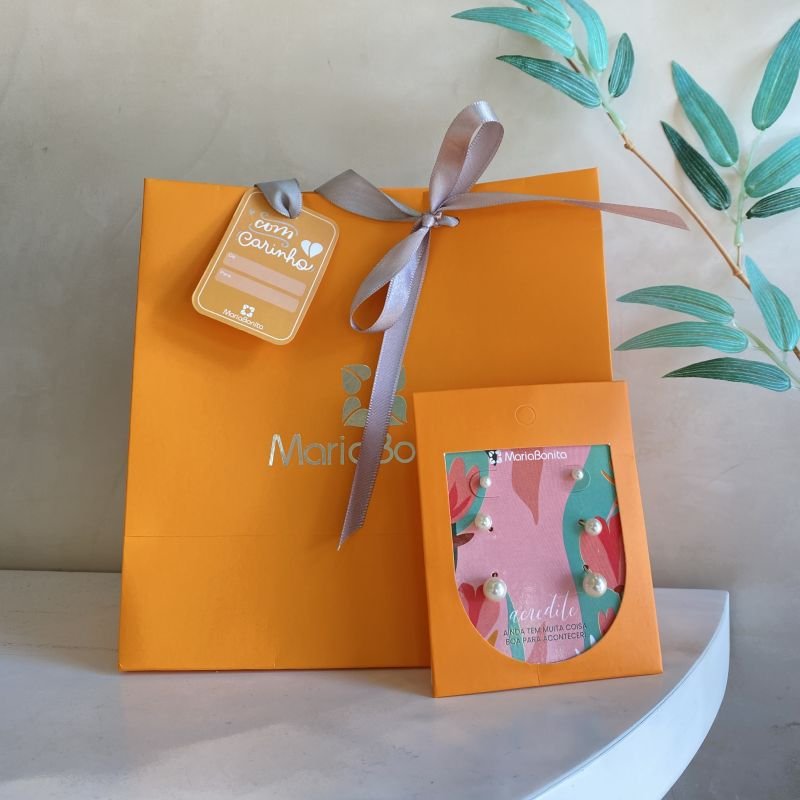 Combo Cartela Brinco Folheado Kit com 3 Pérola