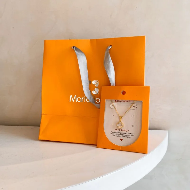 Combo Cartela Colar Banho Diamante Trevo Acrilico Borda Bolinhas