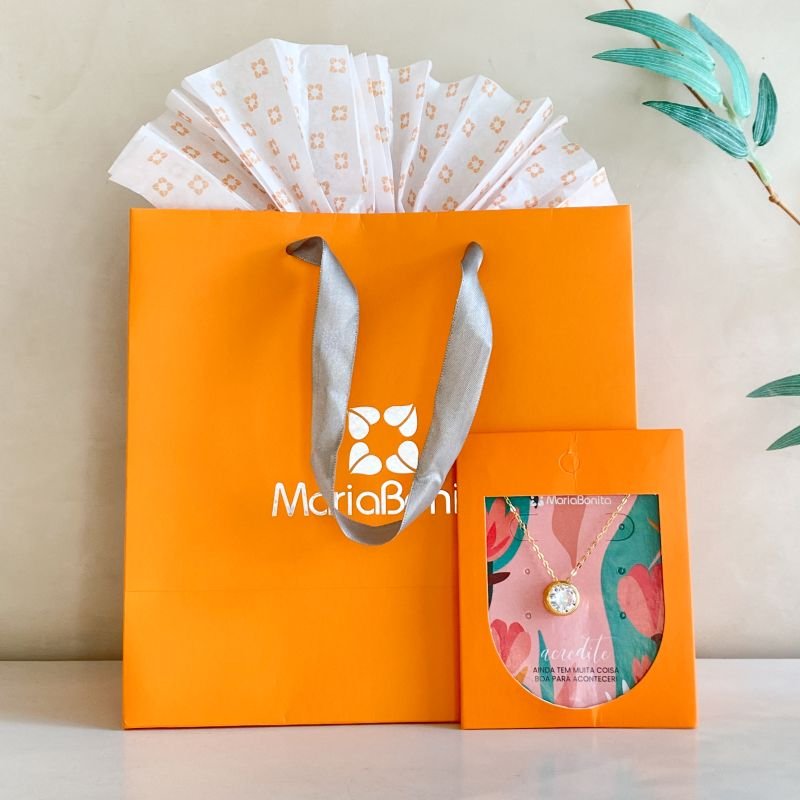 Combo Cartela Colar Bijuteria Zircônia Redonda Borda Lisa